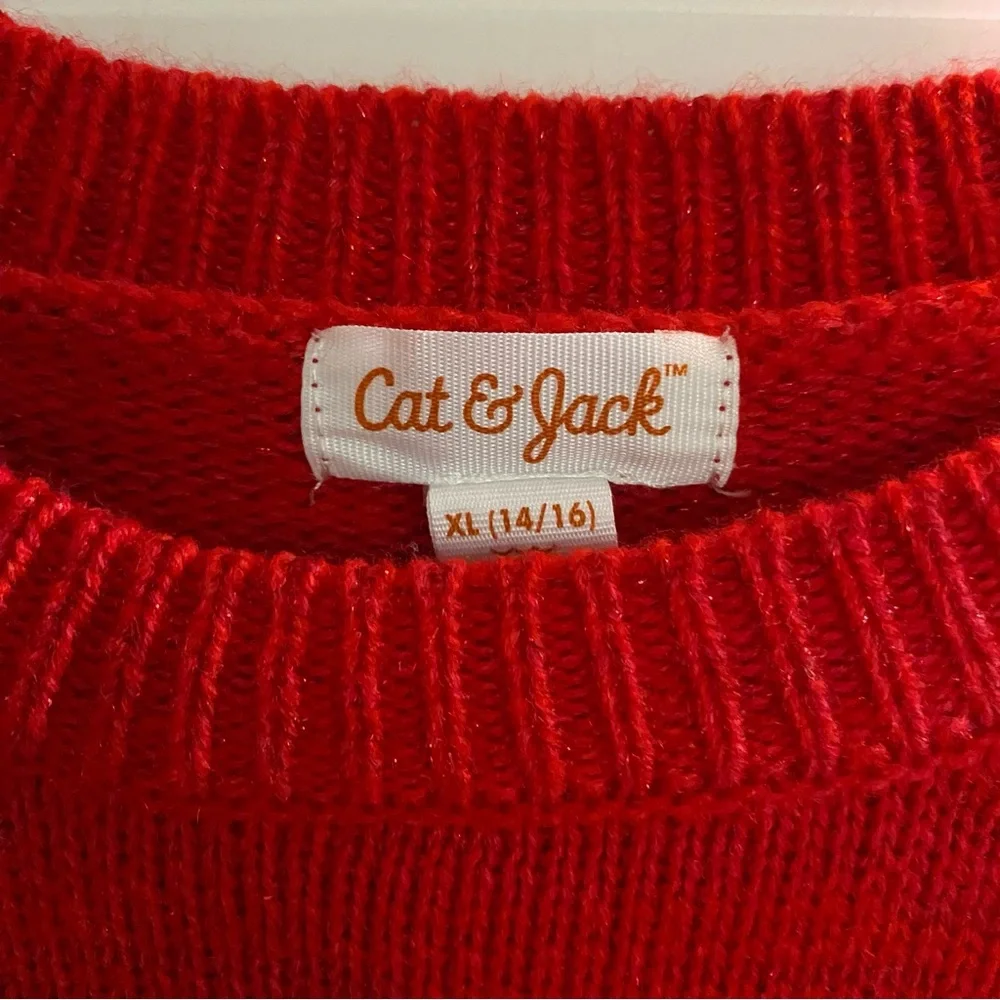 ✨2/$40✨ NWOT Cat & Jack Girls’ Red Sparkly Long Sleeve Dress